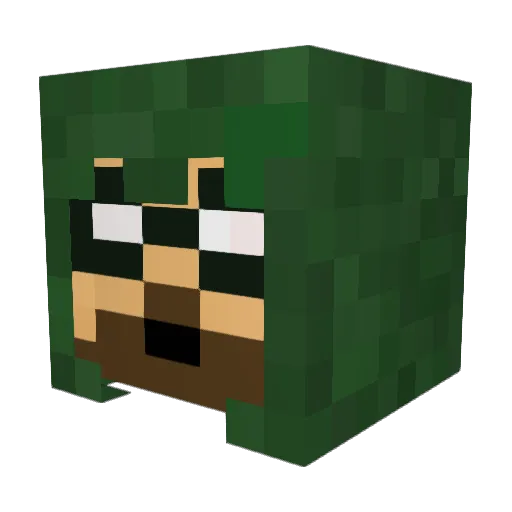 bigrip Minecraft avatar head, 3D render