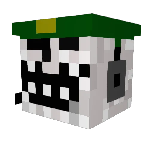 biguest Minecraft avatar head, 3D render