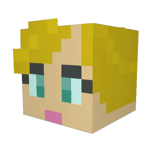 biguzivert Minecraft avatar head, 3D render