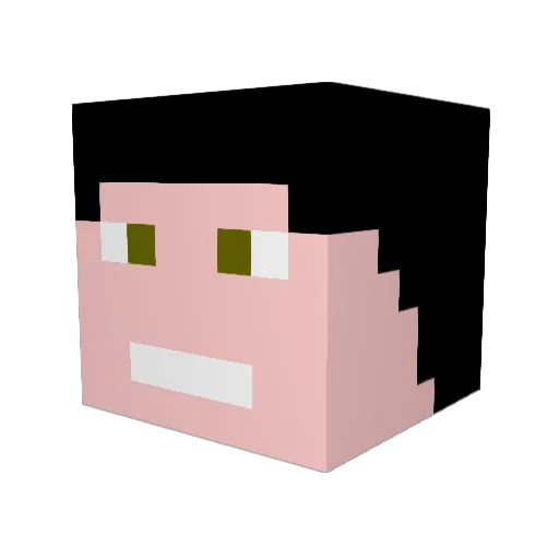 bigyerks Minecraft avatar head, 3D render