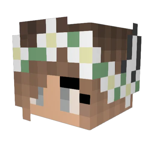 bii_purii Minecraft avatar head, 3D render