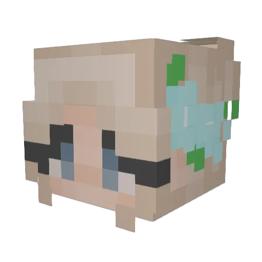biibble Minecraft avatar head, 3D render