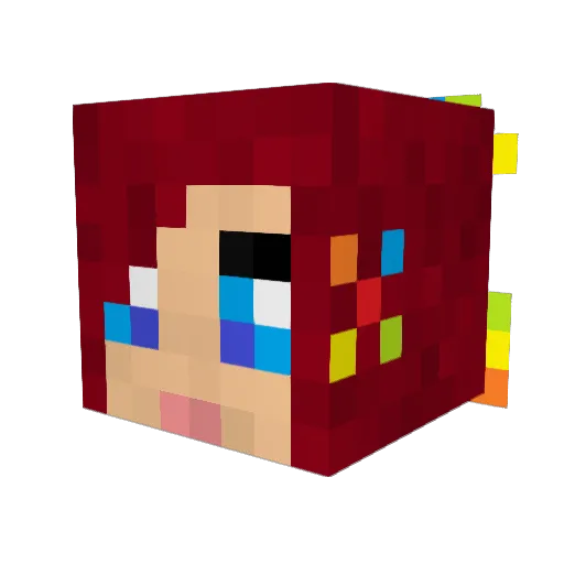 bikerchic Minecraft avatar head, 3D render