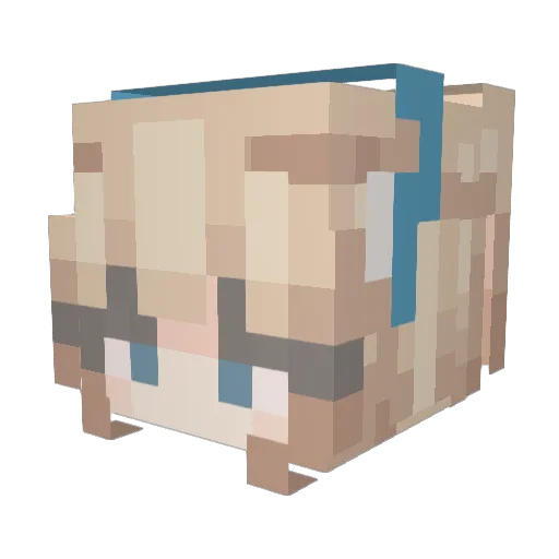 bikunya Minecraft avatar head, 3D render
