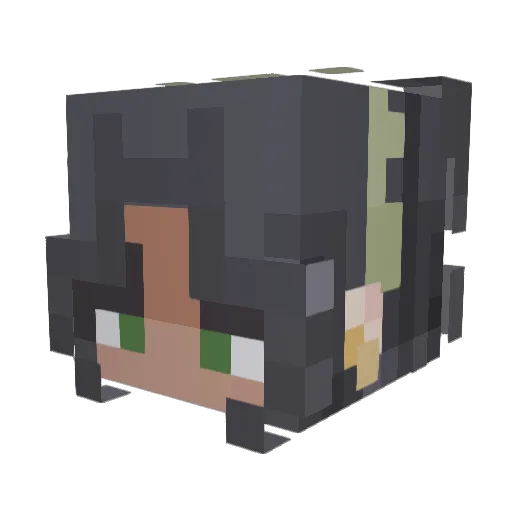 bilbilu Minecraft avatar head, 3D render