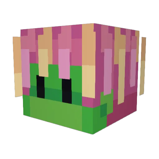 bilbu Minecraft avatar head, 3D render