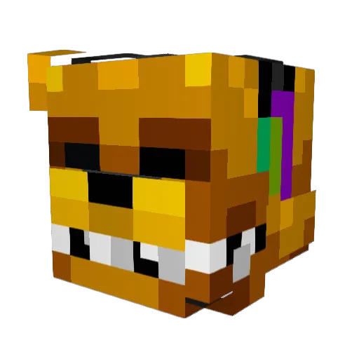 bilged Minecraft avatar head, 3D render