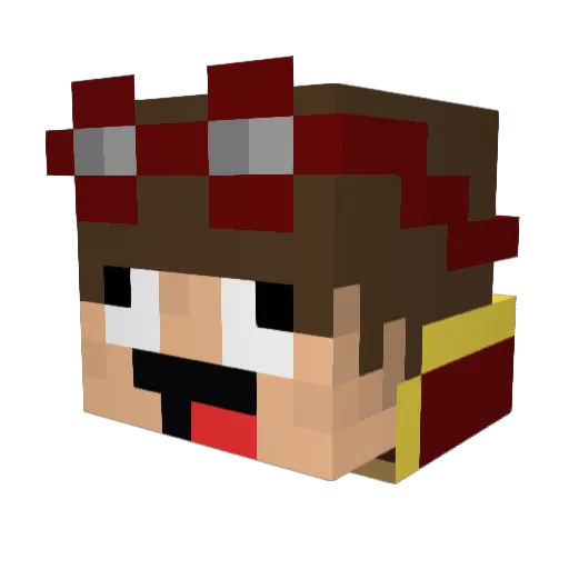 bili8 Minecraft avatar head, 3D render
