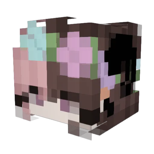 biljka Minecraft avatar head, 3D render