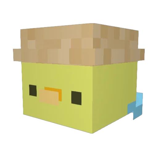 biljkica Minecraft avatar head, 3D render