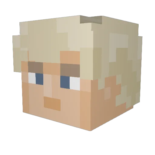 billiemilou Minecraft avatar head, 3D render