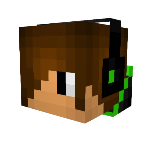 billmc Minecraft avatar head, 3D render