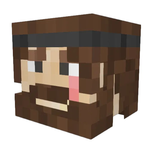 billwolf Minecraft avatar head, 3D render