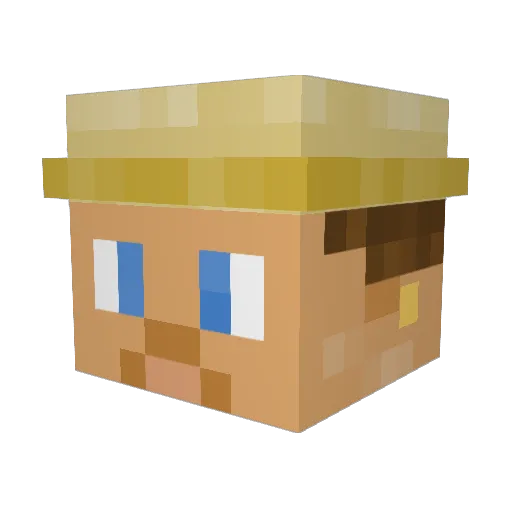 billybom2 Minecraft avatar head, 3D render