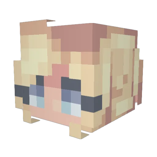 bimbaa Minecraft avatar head, 3D render