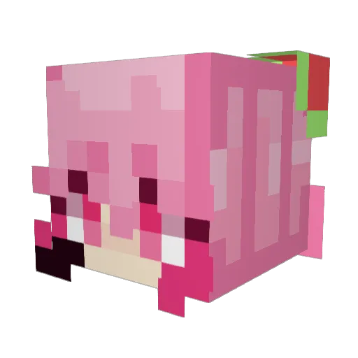 bimboangel Minecraft avatar head, 3D render
