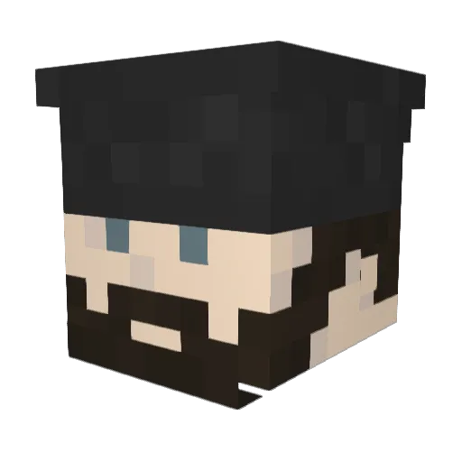 binariaa Minecraft avatar head, 3D render