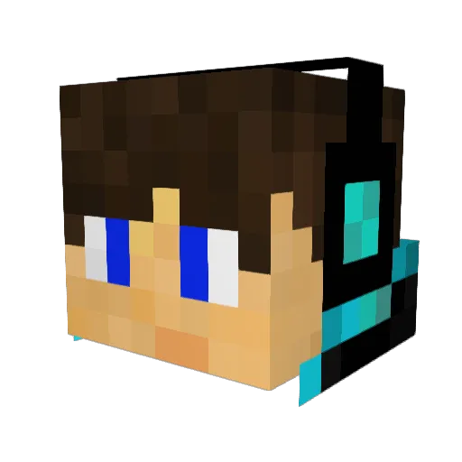 biner Minecraft avatar head, 3D render