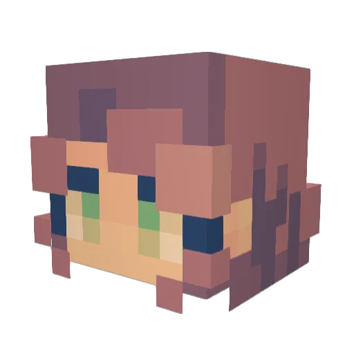 bing_4 Minecraft avatar head, 3D render
