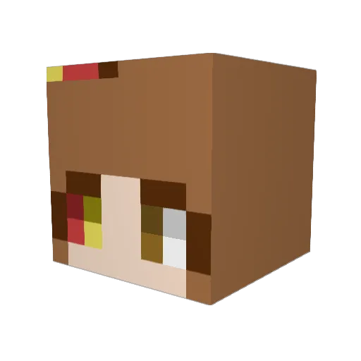 bingbao Minecraft avatar head, 3D render