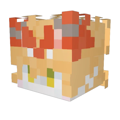 bingganouo Minecraft avatar head, 3D render