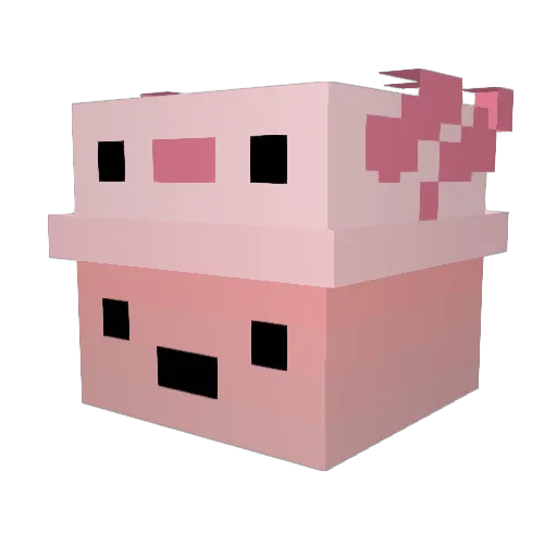 bingubing Minecraft avatar head, 3D render