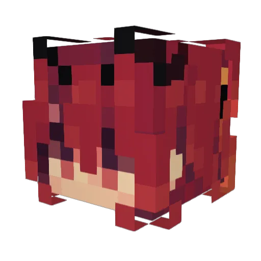 binloo Minecraft avatar head, 3D render
