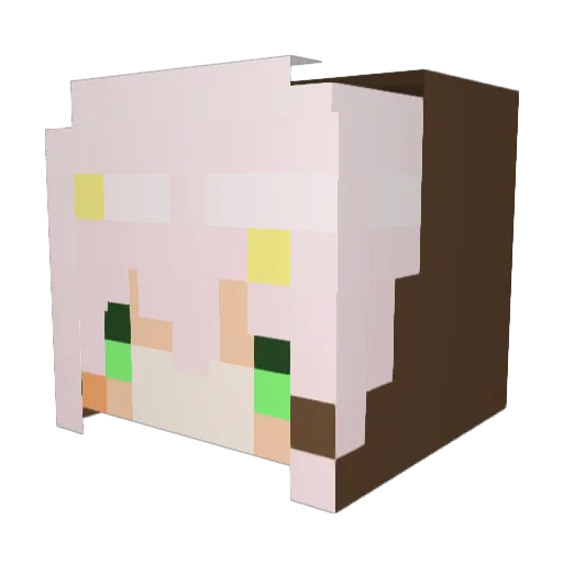 binmixi Minecraft avatar head, 3D render