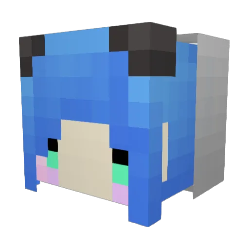 binuae Minecraft avatar head, 3D render