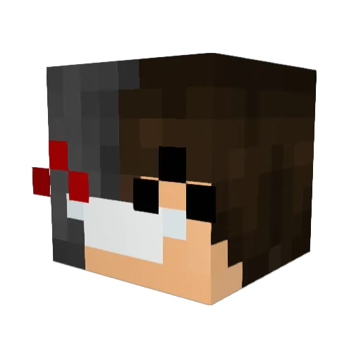 bionicLMAO Minecraft avatar head, 3D render