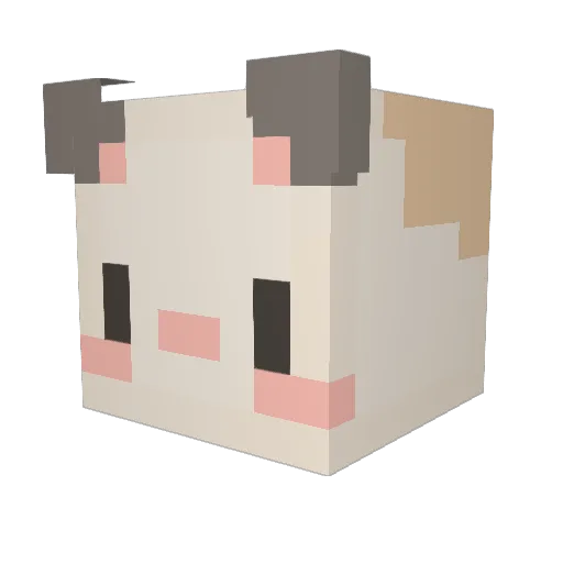 bip_ Minecraft avatar head, 3D render