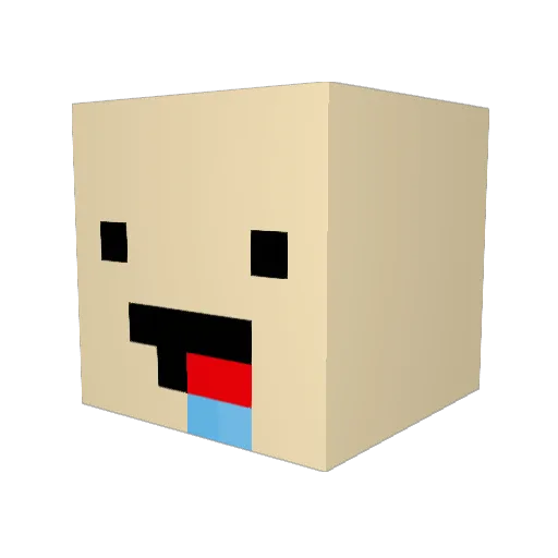 biper Minecraft avatar head, 3D render