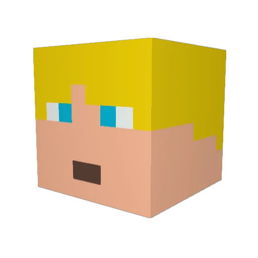 bipping Minecraft avatar head, 3D render