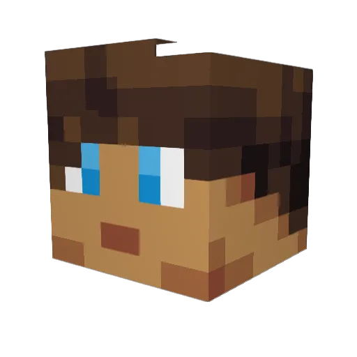 bipsaz Minecraft avatar head, 3D render