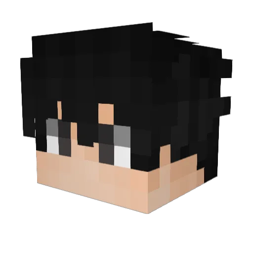 biquine Minecraft avatar head, 3D render
