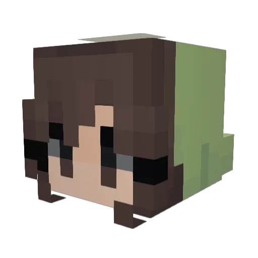 birabee Minecraft avatar head, 3D render