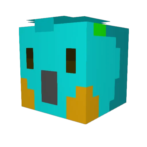 birb_gaming Minecraft avatar head, 3D render
