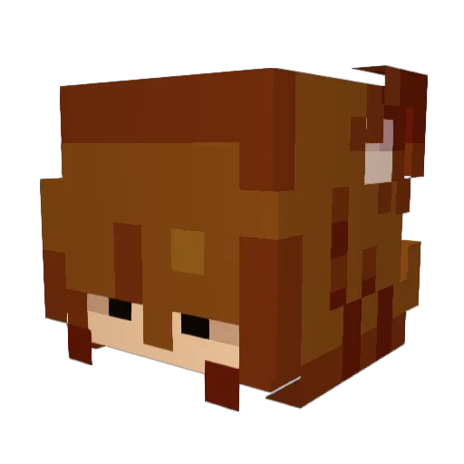 birchworm Minecraft avatar head, 3D render