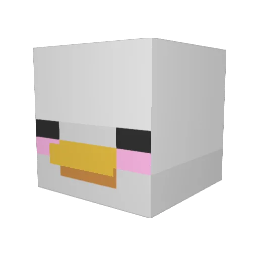 birdiesoup Minecraft avatar head, 3D render