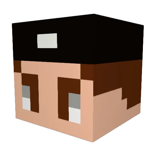 biroboss Minecraft avatar head, 3D render