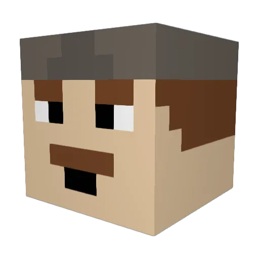 biscuitdunker Minecraft avatar head, 3D render