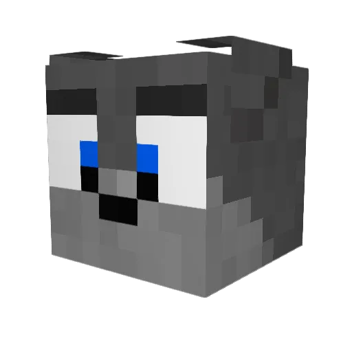 bitWolfy Minecraft avatar head, 3D render
