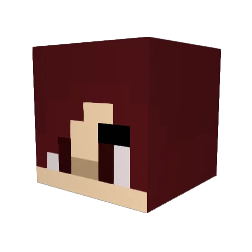 bitemarked Minecraft avatar head, 3D render