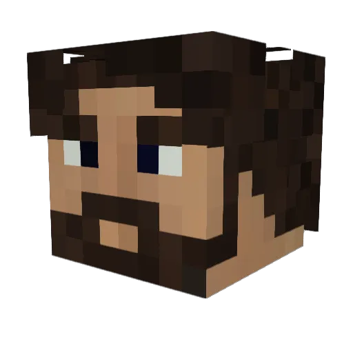 bitewhite Minecraft avatar head, 3D render