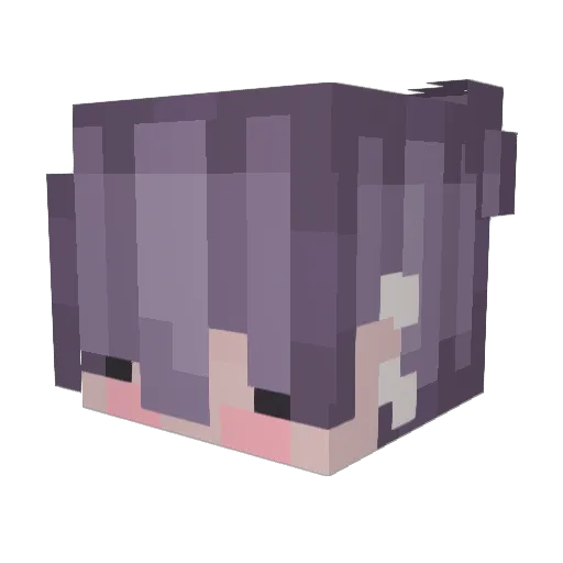 biuwu Minecraft avatar head, 3D render