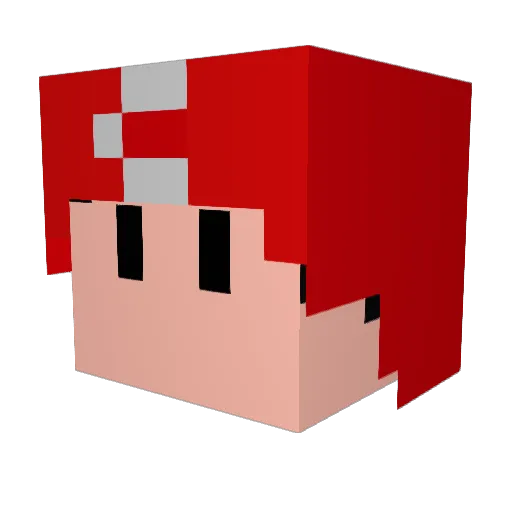 biwasan Minecraft avatar head, 3D render