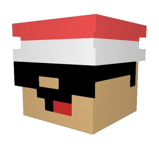 bixbi Minecraft avatar head, 3D render