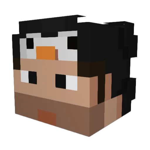 biyin1 Minecraft avatar head, 3D render