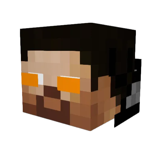 bizbop Minecraft avatar head, 3D render