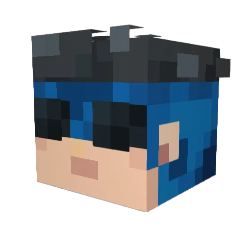 bizzlebop Minecraft avatar head, 3D render